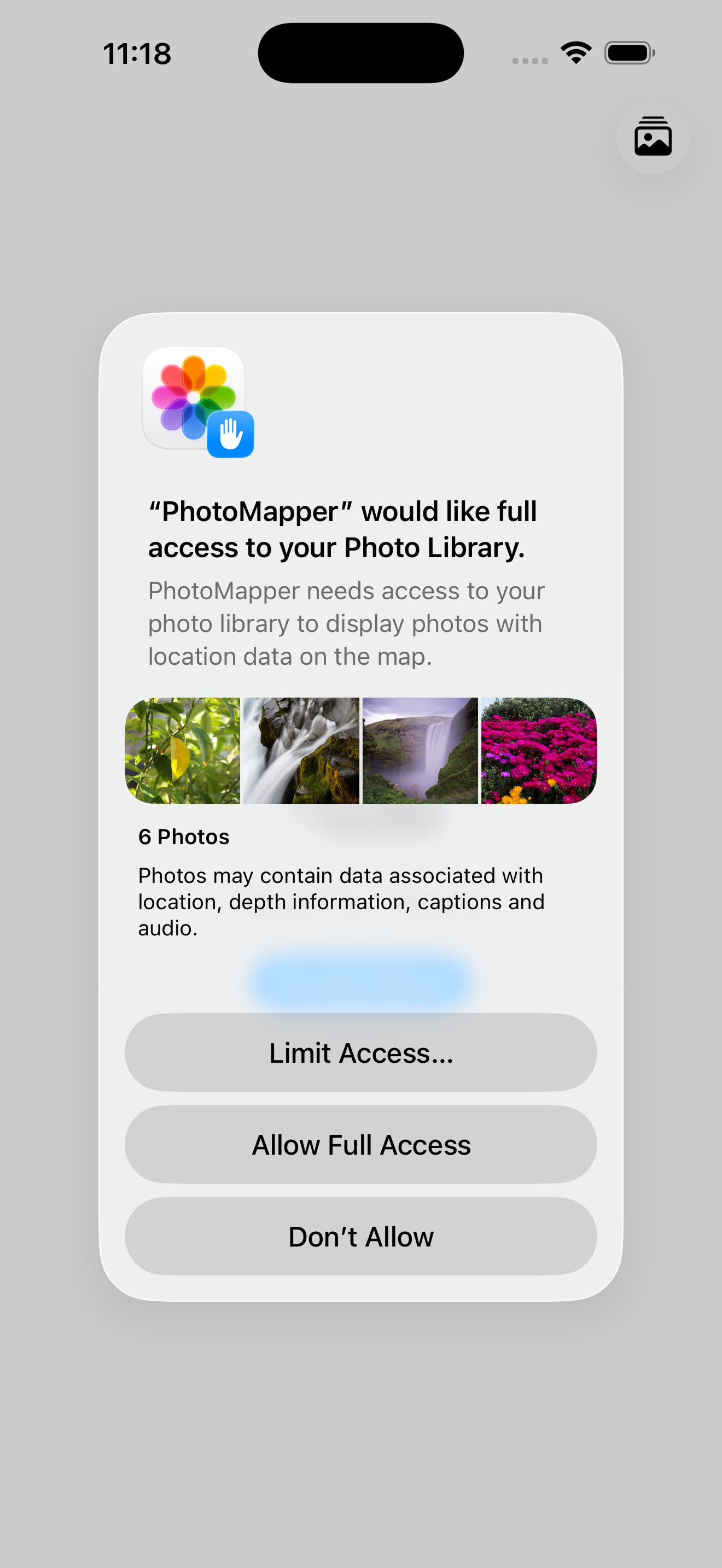 Privacy friendly photo selection