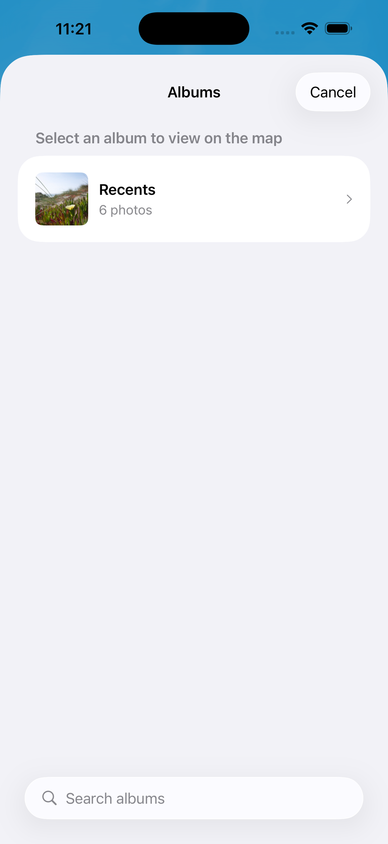 Select the album you'd like to see on the map