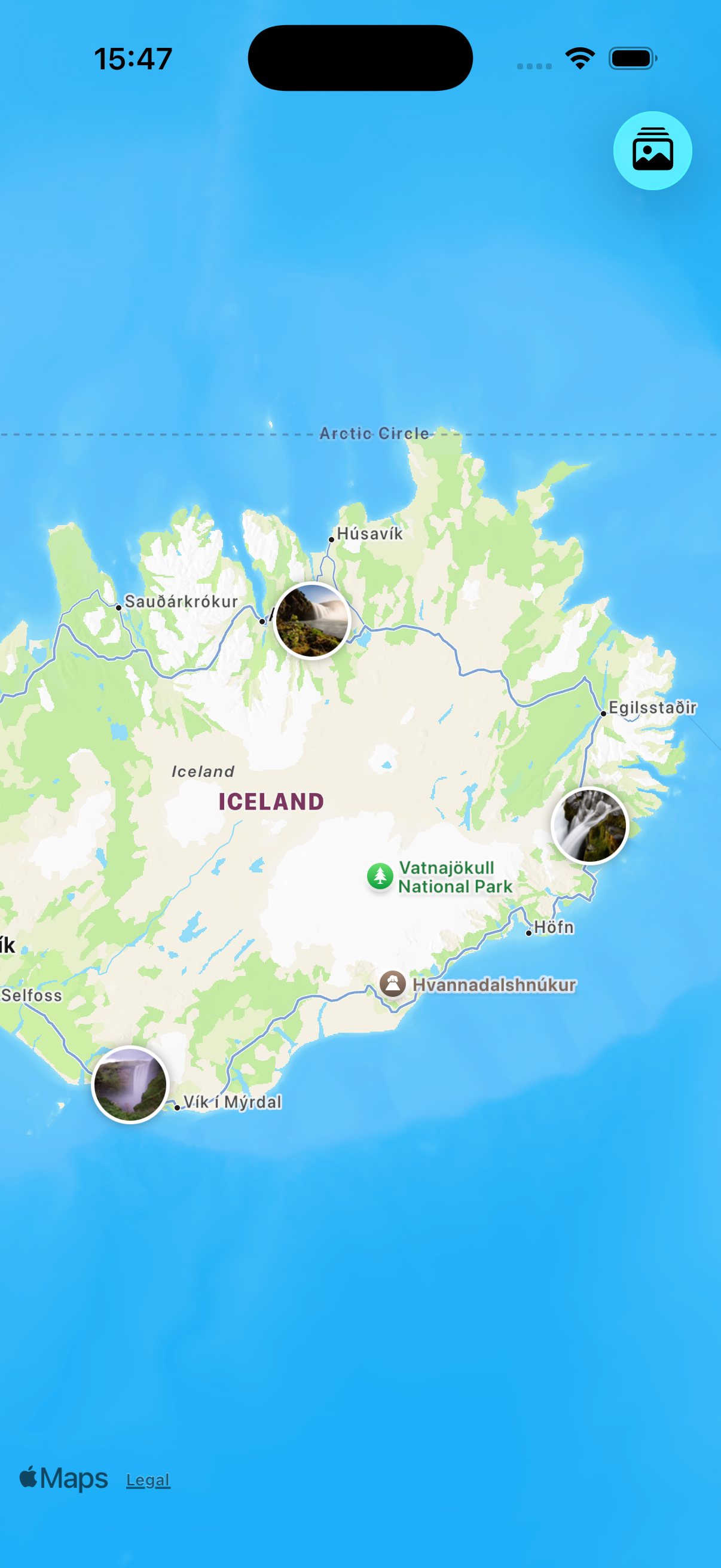 Select the album you'd like to see on the map